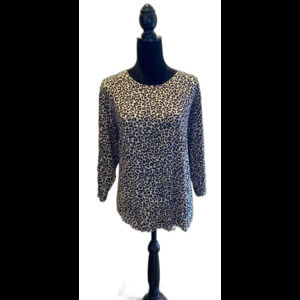 Philosophy Top Plus Size 3X Cheetah Print 3/4 Sleeve Blouse + Stretch Hi Low Hem